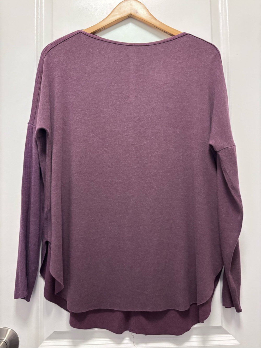 Kit and Ace Relaxed Boatneck Pullover in Plum Mauve